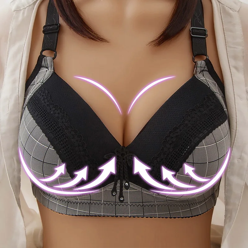 

Bra For Big Breast Women Big Size Hot Wire Free Thin Soft Wire Less Bralette Unpadded Push Up Big Breast Underwear Large Bras