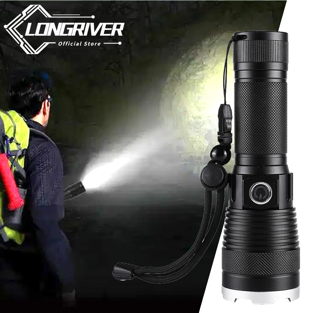 

Outdoor P50 strong light long-range flashlight multi-function USB charging zoom riding patrol flashlight torch lighter