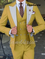 2022 fashion mens latest champagne coat pant designs casual business suit 3 pieces set mens suits blazers trousers pants vest