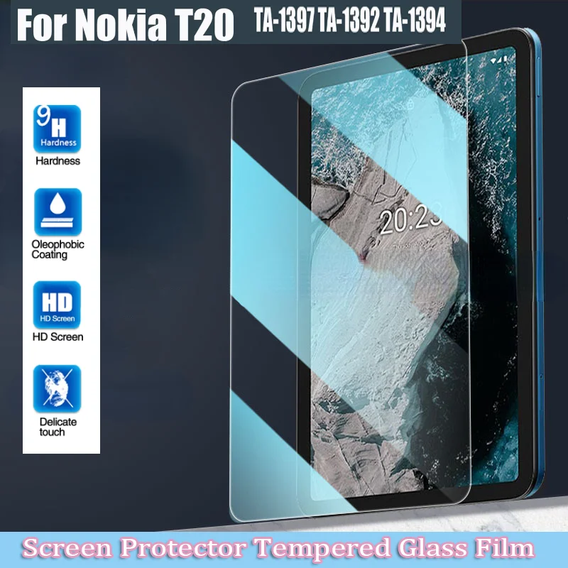 

Tempered Glass For Nokia T20 10.4 inch 2021 TA-1397 TA-1392 TA-1394 Screen Protector Protective Film Full Coverage Glass
