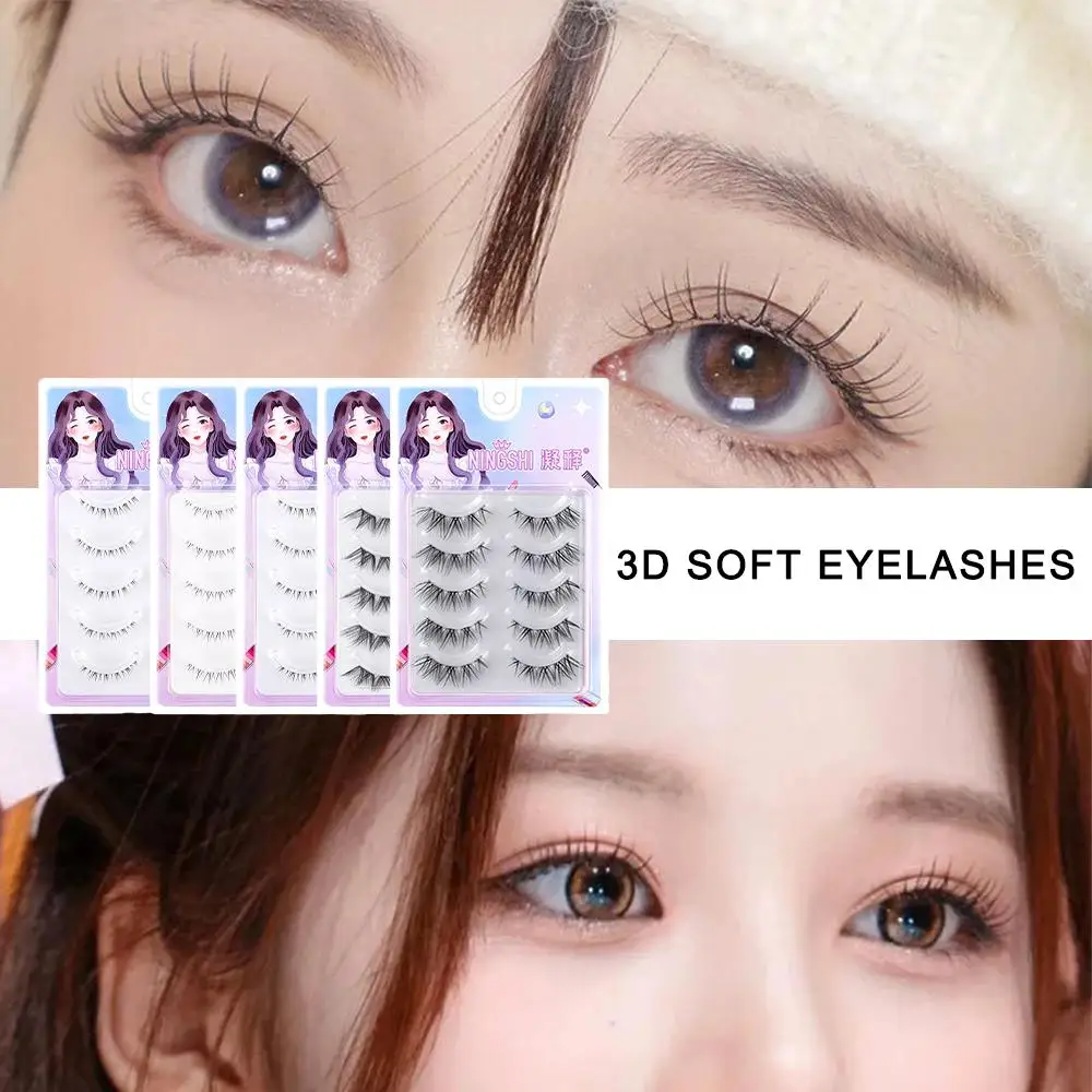 

3D Curl Winged Thick Lash Soft False Eyelashes Eyetail Tools Extension Handmade Messy Eyelash Eye End Elongated Makeup Natu C1S3