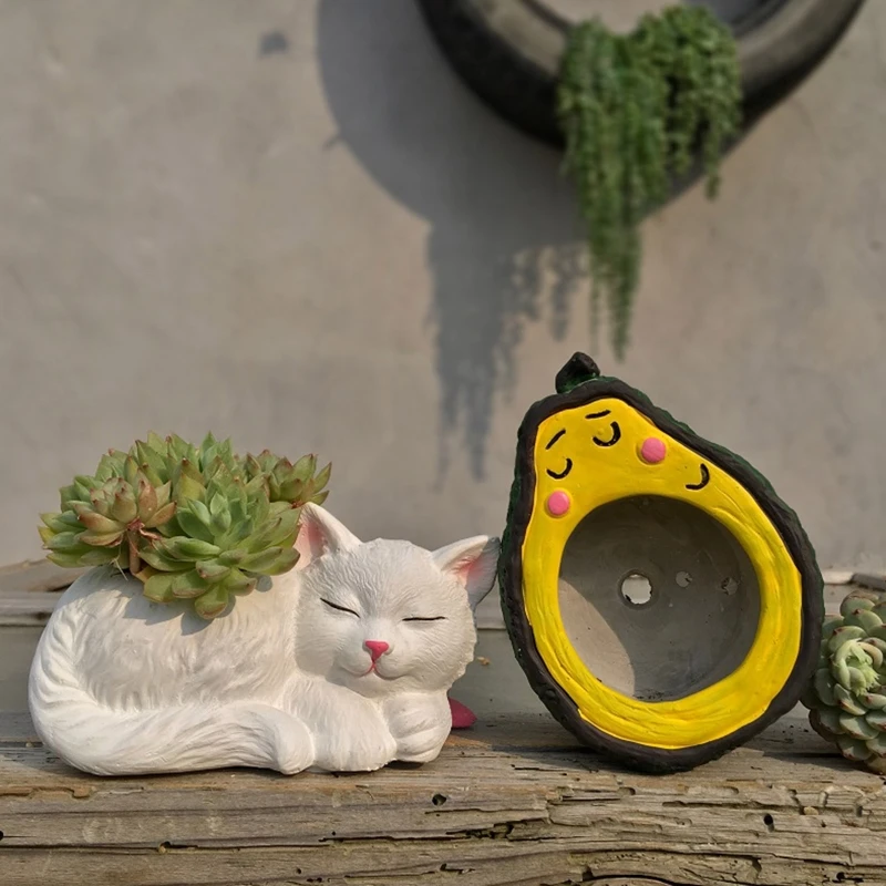 

Cute Gypsum Silicone Mold Diy Succulents Concrete Flower Pot Vase Plaster Cement Mold Clay Mold Candle Holder Mold