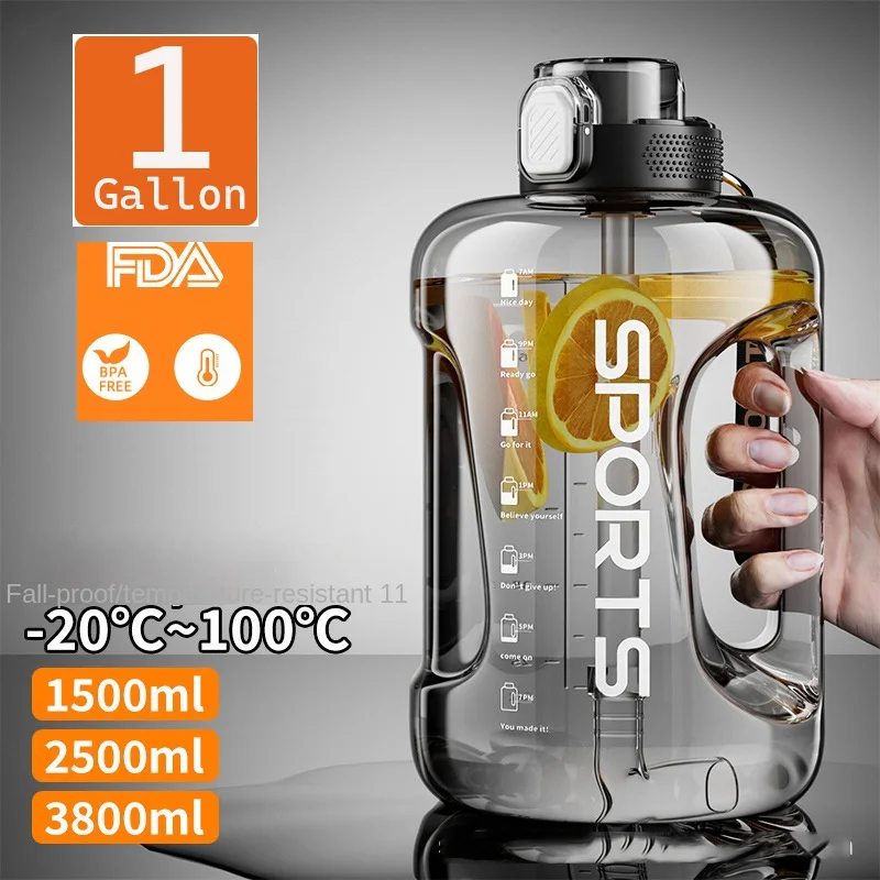 1.5 2 Liter BPA FREE Sport Bottle Kettle 1 Gallon Large Capacity Tritan Water Bottle with Straw Drink Waterbottle GYM Bottle Cup