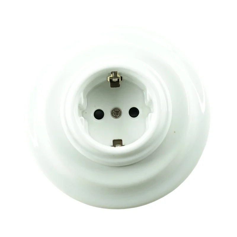 

Ретро настенная розетка Schuko BGM-0309-WH