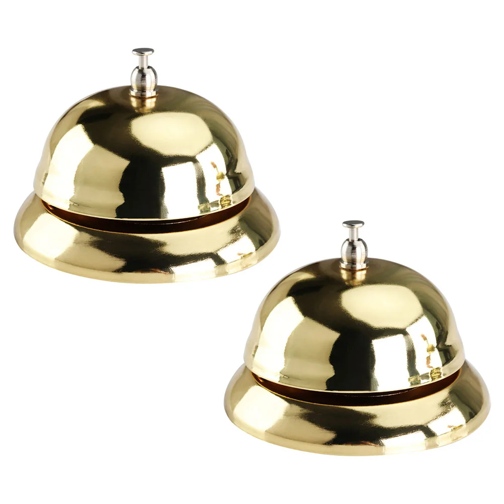 

2 Pcs Vintage Desk Reception Desk Bell Vintage Toys Office Desk Call Bell Present Pets Toys Hand School Bell Metal Ring The Bell