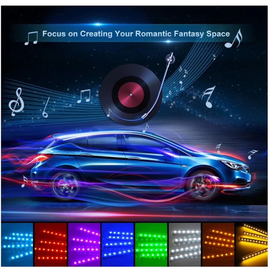 

4 шт., светодиодные ленты RGB с голосовым управлением
