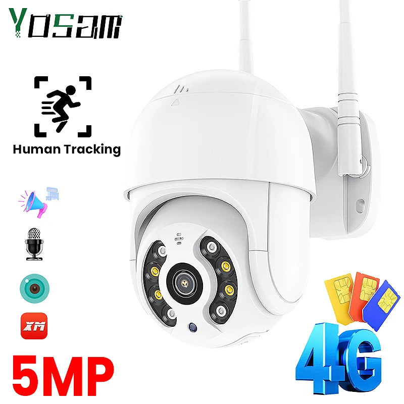 

4G SIM Card IP Camera PTZ 1080P 3MP 5MP HD Wireless WIFI Outdoor Security Dome Camera CCTV P2P Onvif Two Way Audio iCsee