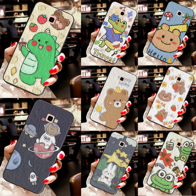 Милый корейский чехол с рисунком кролика медведя масляная живопись для Samsung Galaxy A3