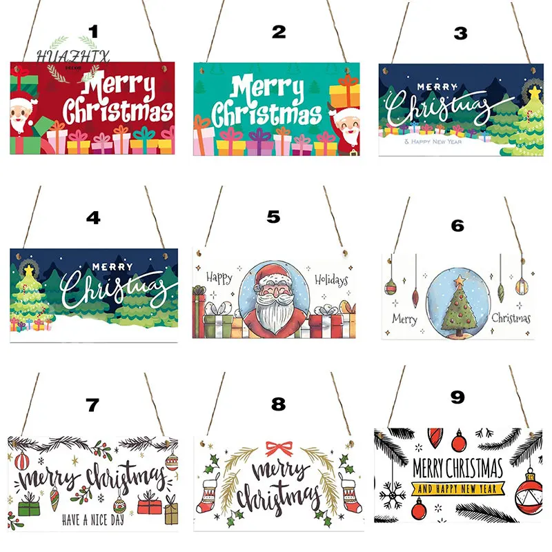 

Christmas Door Wooden Sign Plaques Accessory In Garden Party Festivals Decor Pub Club Hanging Home Signs Living Room Decorative