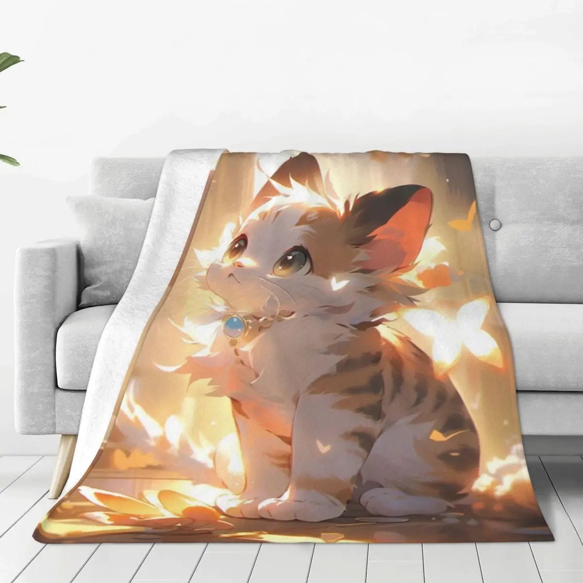 

Animal Forest Party Cat Windproof Blanketmicrofibers Ultimate Bed Throw For All Seasons Microfibers Cute Cartoon Animation