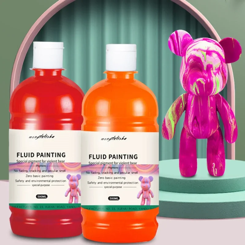 

500 мл жидкий медведь акриловый пигмент ручной работы DIY материал белый лезвия цветной жидкий пигмент