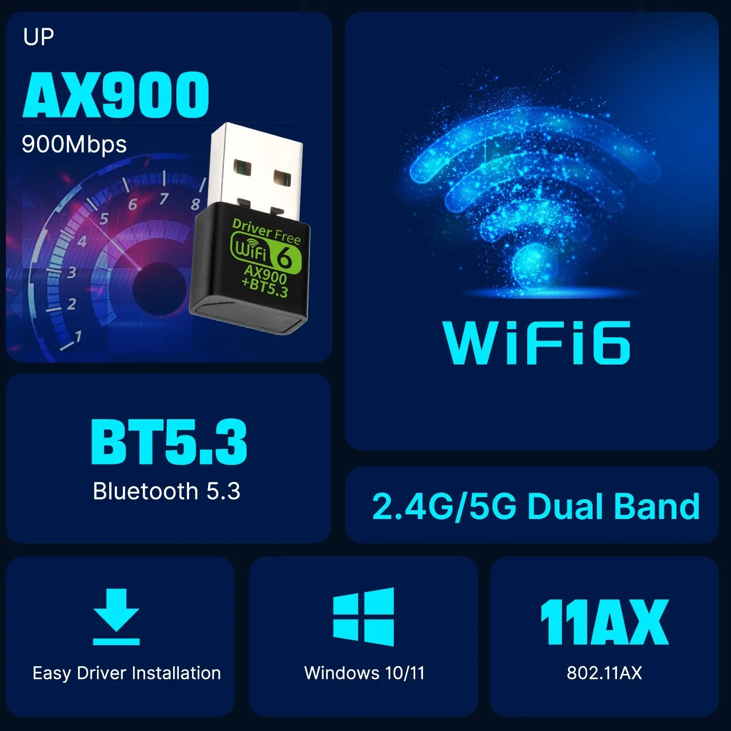 USB Wi-Fi Bluetooth 900 адаптер 5 3 Мбит/с 2 4 ГГц