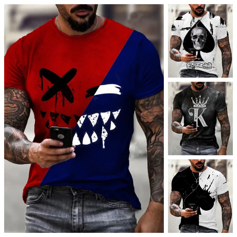 

Trend Mens 3d Pattern Printing T Shirt Summer Short Sleeve Shirts for Men Street Fashion O Neck Tshirt Male T-shirt Top Camiseta