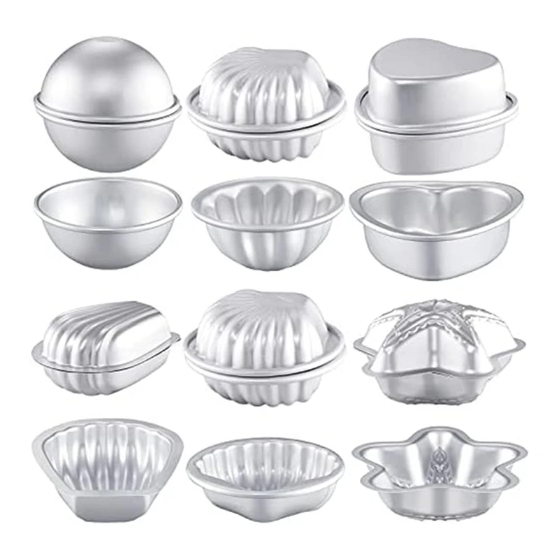 

12 Pcs 6 Shapes Bath-Bomb Making Mould For Crafts DIY For Handmade Soaps Candle Cake Baking