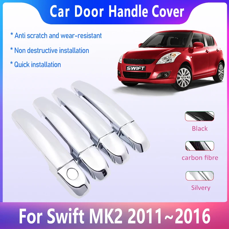 Крышка дверной ручки для Suzuki Swift AZG MK2 2011 ~ 2016 хром умные наружные Maruti DZire аксессуары