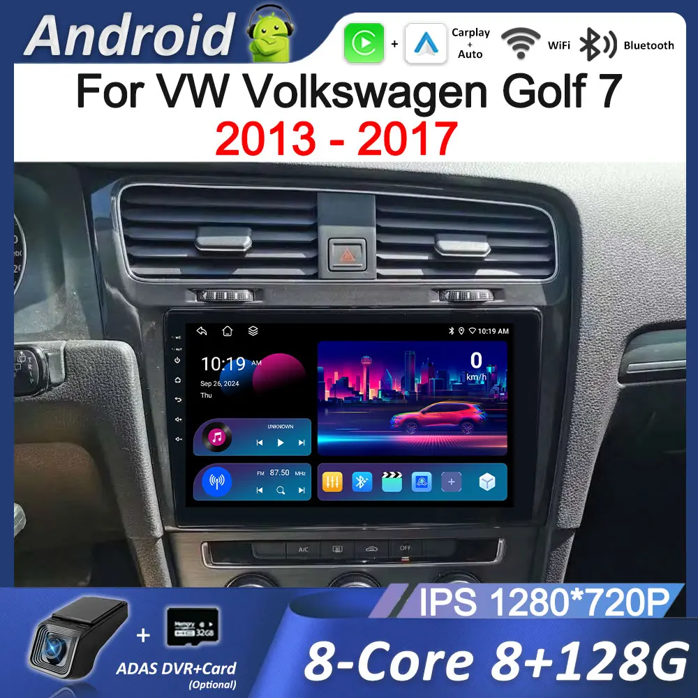 Фото Левый и правый руль 10 дюймов для VW Volkswagen Golf 7 2013-2017 Carplay WiFi Android Разделенный экран Видео Мультимедийный плеер GPS №1