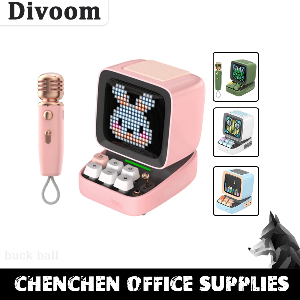 

Динамик Divoom Ditoo в стиле ретро, пиксельное искусство, Bluetooth, портативный Ditoo MC Plus, звуковой будильник «сделай сам», искусственное освещение, домашний милый подарок на день рождения