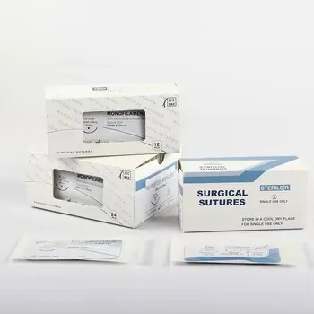 12 шт. 75 мм 2/0 3/0 4/0 шелковый нейлон PM не впитывающийся монофильный стерилизованный