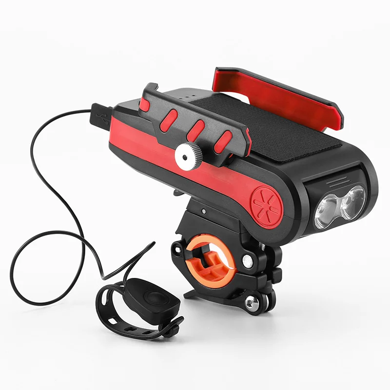 

4 IN 1 Led Bicycle Light Front USB Rechargeable Horn Phone Holder Bicycle 4000MAh Bike Lamp Flashlight For Bike Light Lantern