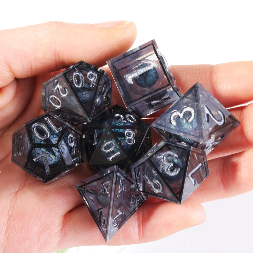 Мини-планета Черный Глаз Дракона набор костей из полимерной смолы цвет черный с