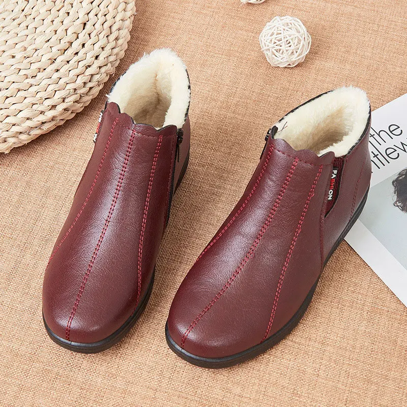 Women Boots 2022 Platform Winter Warm Ankle Boots Plush Slip-on Snow Boots Female Flat Shoes For Women Loafers Zapatos Mujer