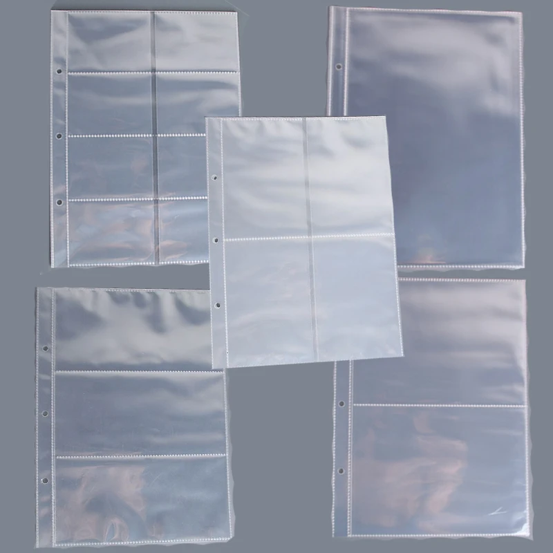 

30 Pages 1 2 3 4 8 Pockets 27.5*20.5mm Size Cards Page For A4 Album Magical currency Ticket Collection Board Game Star Post card