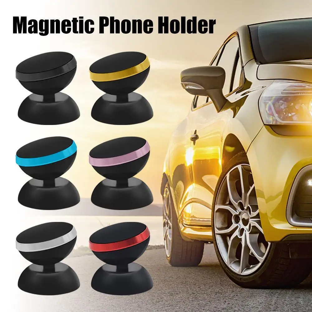 

Car Mobile Phone Holder Magnetic Bracket 360 Degree Rotating Aluminum Alloy Bracket Stand Car Interior Accessories