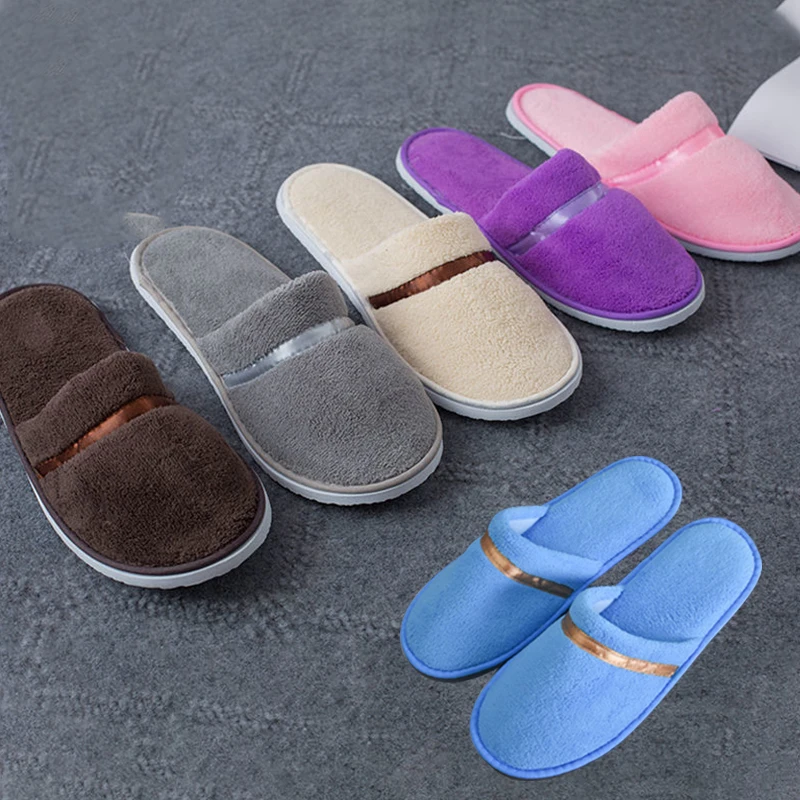 

Women Men Coral Fleece Slippers Soft Non-disposable Home Hospitality Slippers Party Gifts For Wedding Guests Slippers