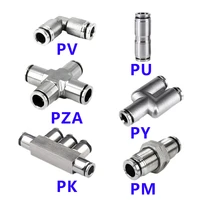 304 stainless steel pneumatic fitting hose quick connector pneumatic connector pu pv pe py pm sa