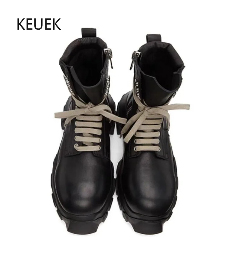 

Мотоциклетные ботинки в западном стиле, мужская обувь на толстой подошве, рабочие ботинки из натуральной кожи, простые ботильоны в стиле ре...