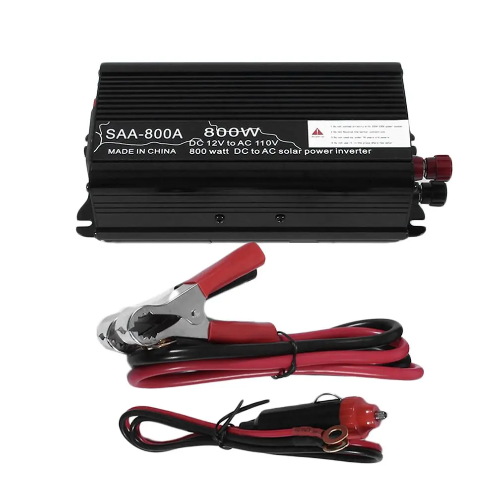 

800W Aluminum Alloy DC12V To AC110V Car Power Inverter High Converting Efficiency Charger Converter Transformer
