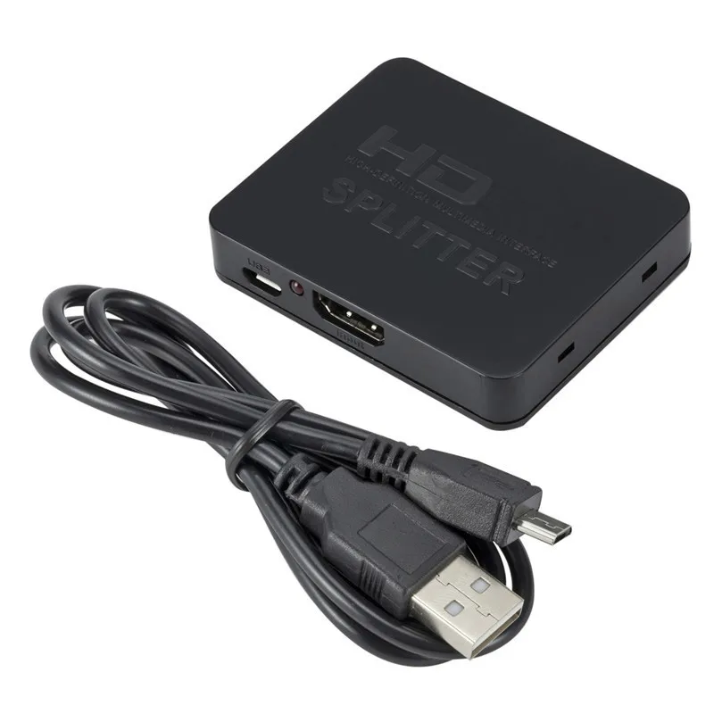 

4K HDMI-совместимый сплиттер Full HD 1080p HDMI-совместимый переключатель 1X2 сплиттер 1 в 2 выход усилитель двойной дисплей для HDTV DVD