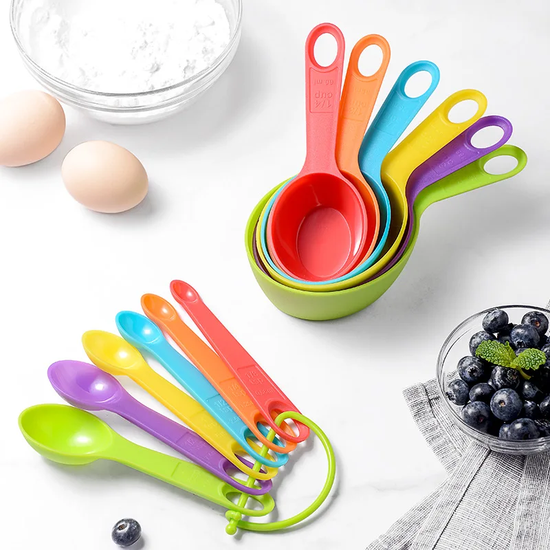 

12 Piece Spoon Set Plastic Color Spoon Combination Graduated Measuring Cup Baking Tool