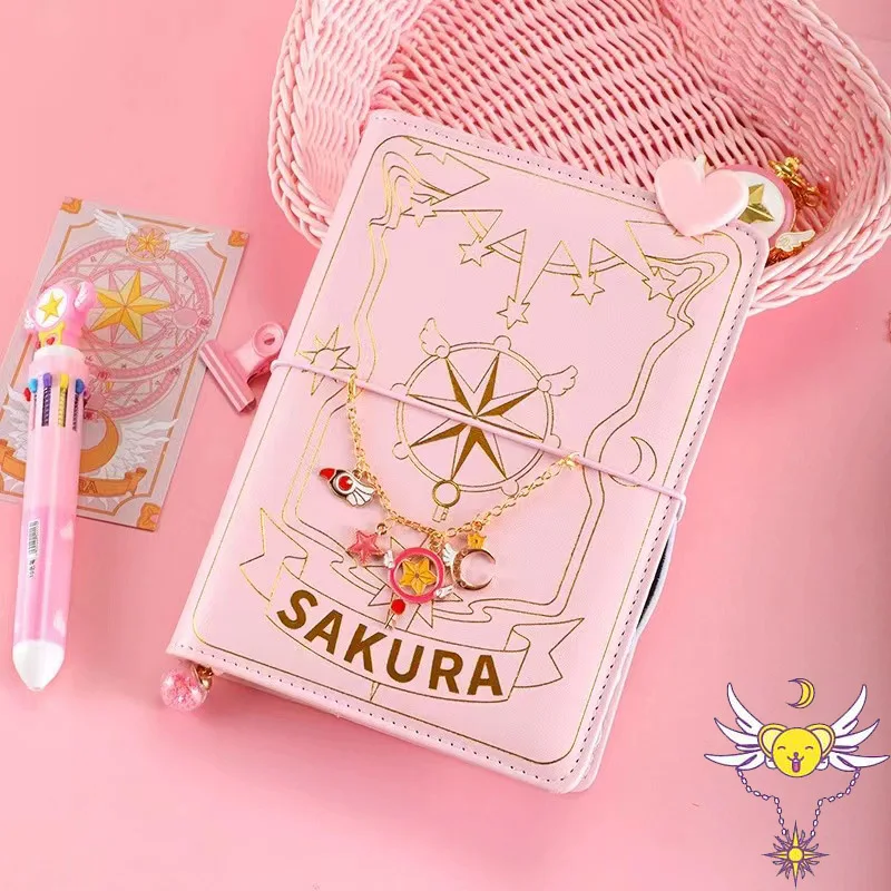 

Japanese Sakura Pink Red Purple Anime Loose-leaf Notebook Kawaii Travel Journal Handbook Spiral A6 Cute Diary Planner Organizer