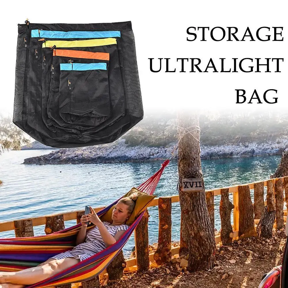 

Дорожная Сетчатая Сумка для хранения, Ультралегкая сумка на шнурке для походов, инструмент для кемпинга, аксессуары для путешествий C8l3