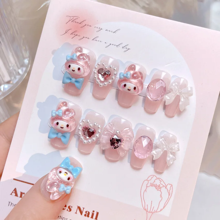 Фото MINISO Dopamine Beauty Girl Kawai Yimei Leti, милый трехмерный мультфильм, очаровательный шарм ручной работы для ногтей, вечерние сестры, подруги №1