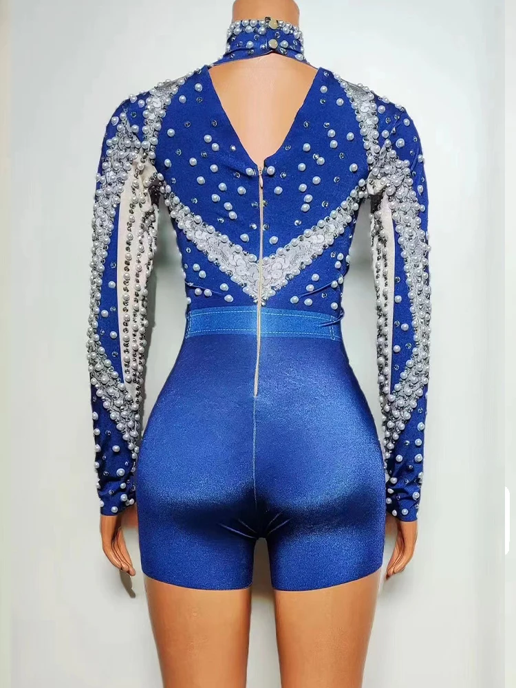 Высококачественный популярный эластичный комбинезон с бусинами 2024 Новая модная