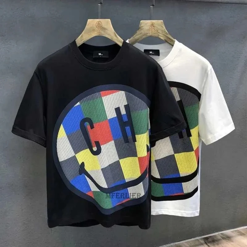 

summer men high street wear tshirt short sleeve cartoon plus size 8XL hip hop patchwork fashion loose tees tops personality