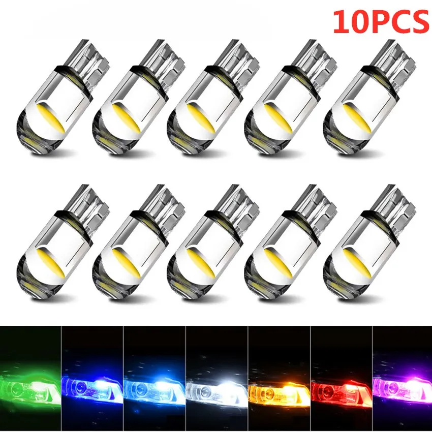 10 шт. W5W Led T10 Автомобильный свет COB стекло 6000K белый автомобильный номерной знак лампа купол чтения DRL лампа Стиль 12 В аксессуары