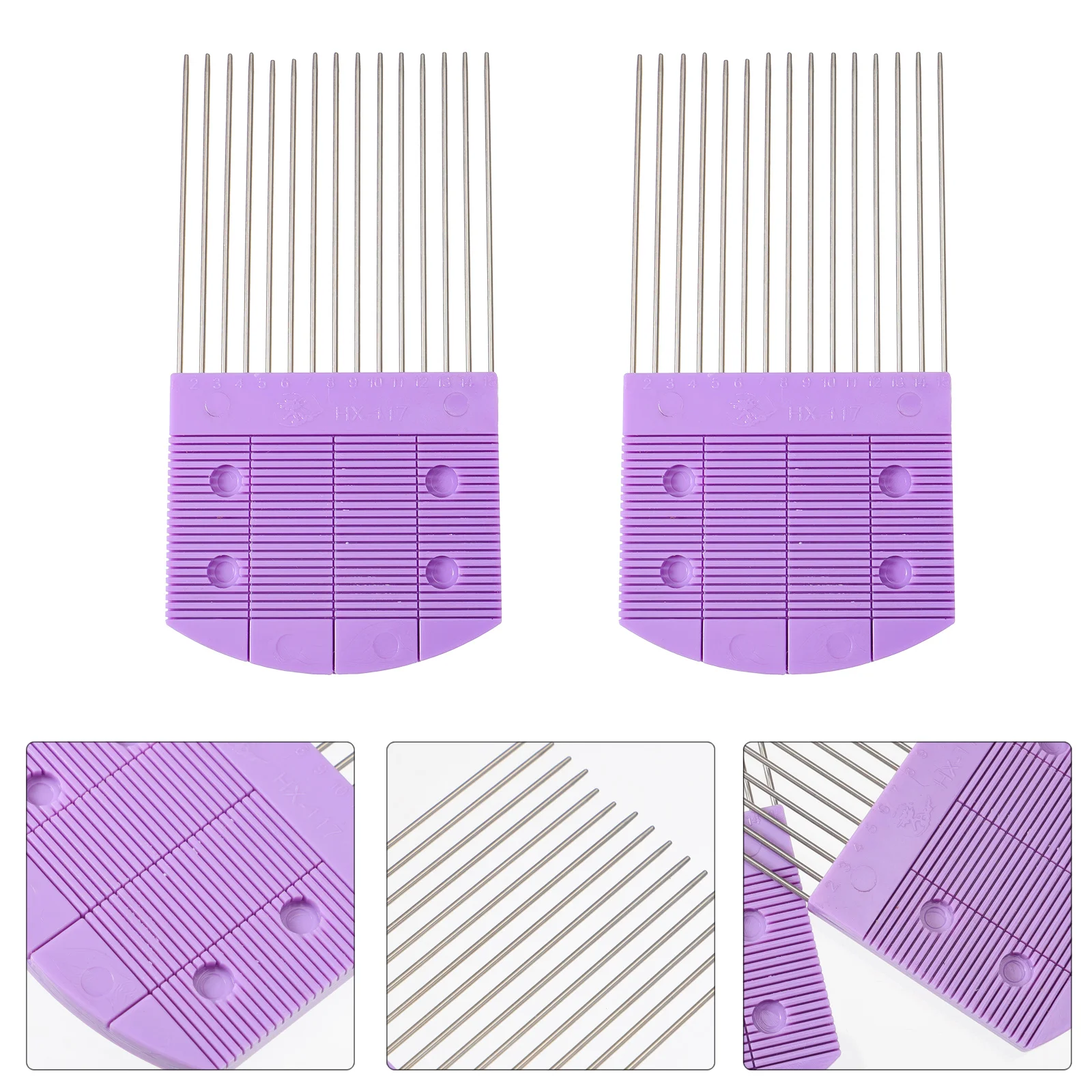 

2 Pcs Flower Kit Paper Carding Device Quilling Accessories Supplies DIY Combs Purple Plastic
