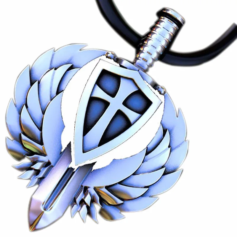 цепочка на шею женская подвеска украшения Мужской крест щит в форме крыла меч