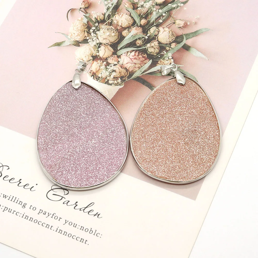 

Exquisite Natural Freshwater Shell Drop Shape Pendant 45x60mm Frosted Charm Fashion DIY Necklace Earrings Jewelry Accessories