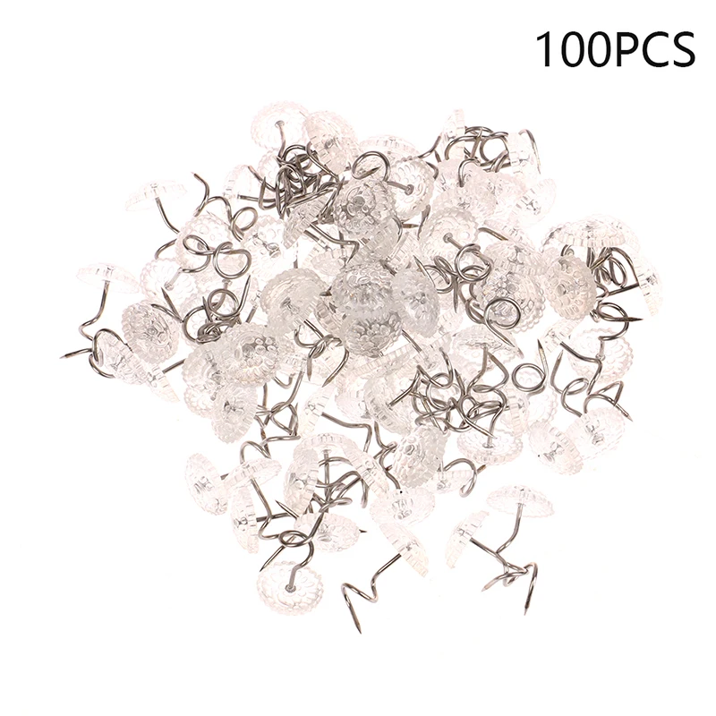 

100pcs Clear Heads Twist Pins Fixed Fastener for Upholstery Blankets Chair Sofa Decorate Repaired Loose Drapery Pins