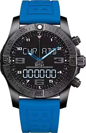 

New Mens Sport Digital Watch Black Blue Rubber Aerospace Evo