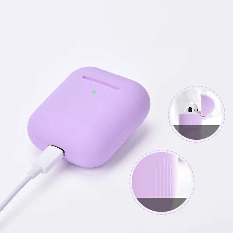Силиконовые чехлы для наушников Apple Airpods 2nd защитный чехол беспроводных Bluetooth Air Pods