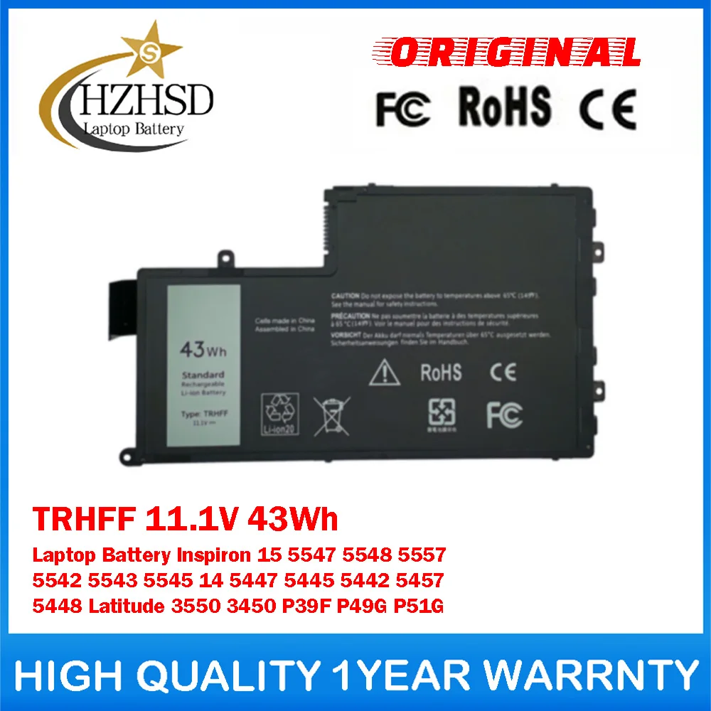 Фото Оригинальная аккумуляторная батарея TRHFF 11.1V 43Wh для ноутбуков DELL Inspiron 15 5547 5548 5557 5542 5543 5545 14 5447 5445 5442 5457 5448 №1