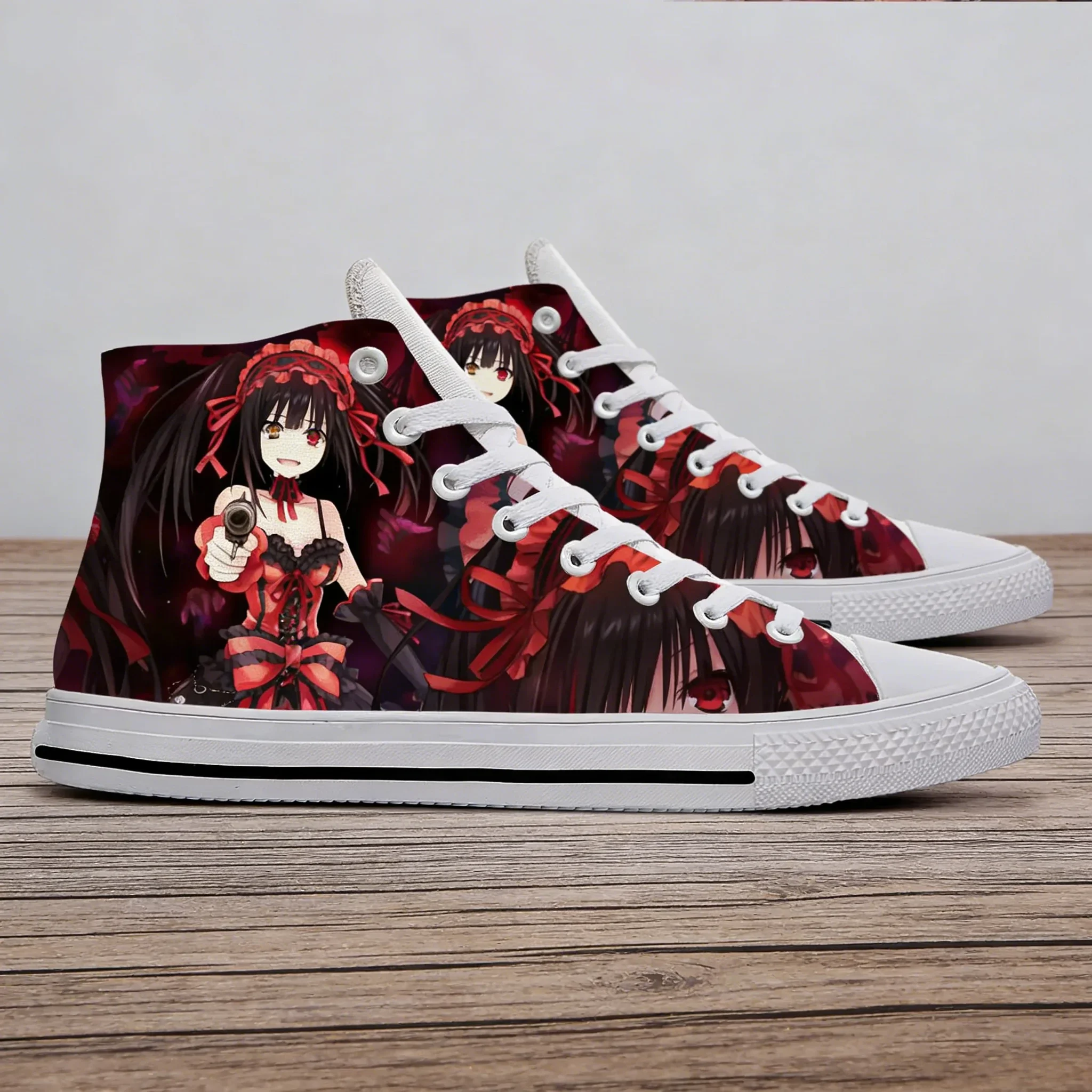 Фото Кроссовки Cartoon Date Live Kurumi High Top, легкие повседневные унисекс-кеды для скейтбординга №4