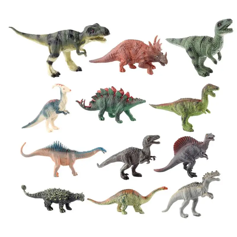 

Dinosaur Playset 12pcs Simulated Animal Toys Assorted Giant Dino Figures Including Tyrannosaurus Rex For Birthday Present