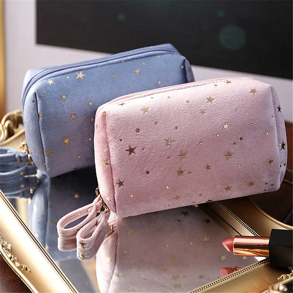 

Soft Velvet Makeup Bag Women Cosmetic Bags Organizer Portable Travel Toiletries Lipstick Storage Pouch Washing Bags Make Up Case