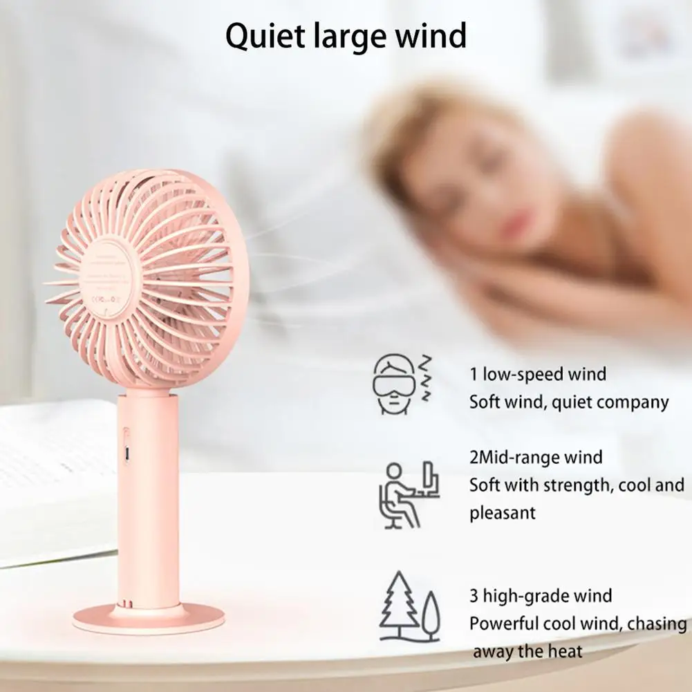 

Handheld Mini Fan Usb Rechargeable 3-speed Adjustable Portable Mini Electric Fan For Work Travel Sports Cooking